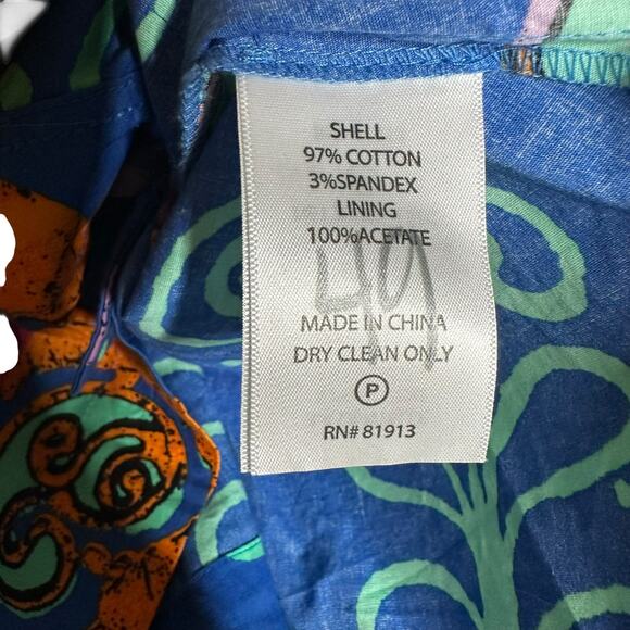 PLENTY BY TRACY REESE Kirby Blue Floral Fit Flare Dress Women's Size 6P Petite - Picture 7 of 8